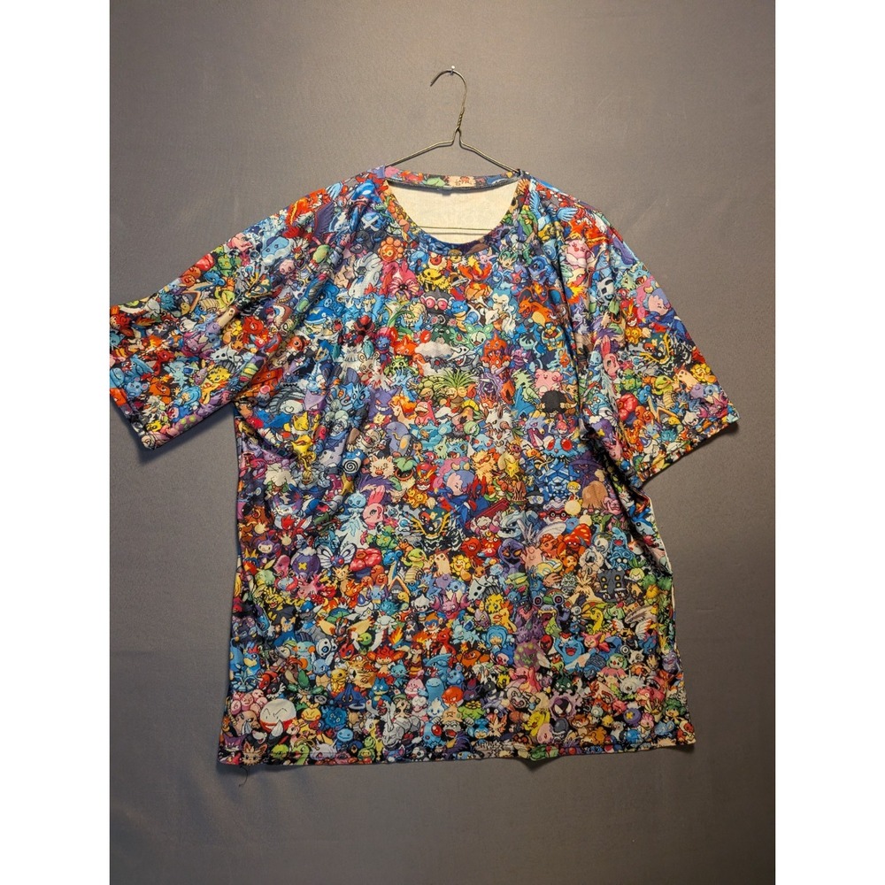 Mens T-Shirt 5XL Multicolor All Over Print Anime Monsters Graphic Pop Culture